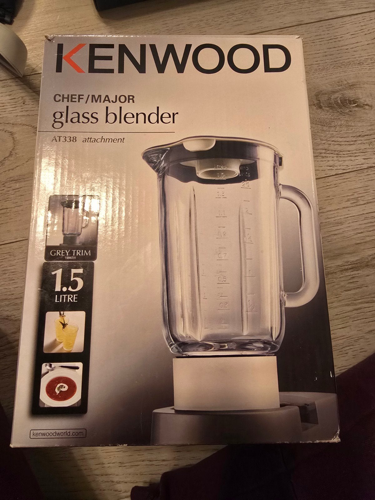 Kenwood Chef/Major Glazen Blender Opzetstuk 1.5L AT338, Ophalen of Verzenden, Nieuw, Blender