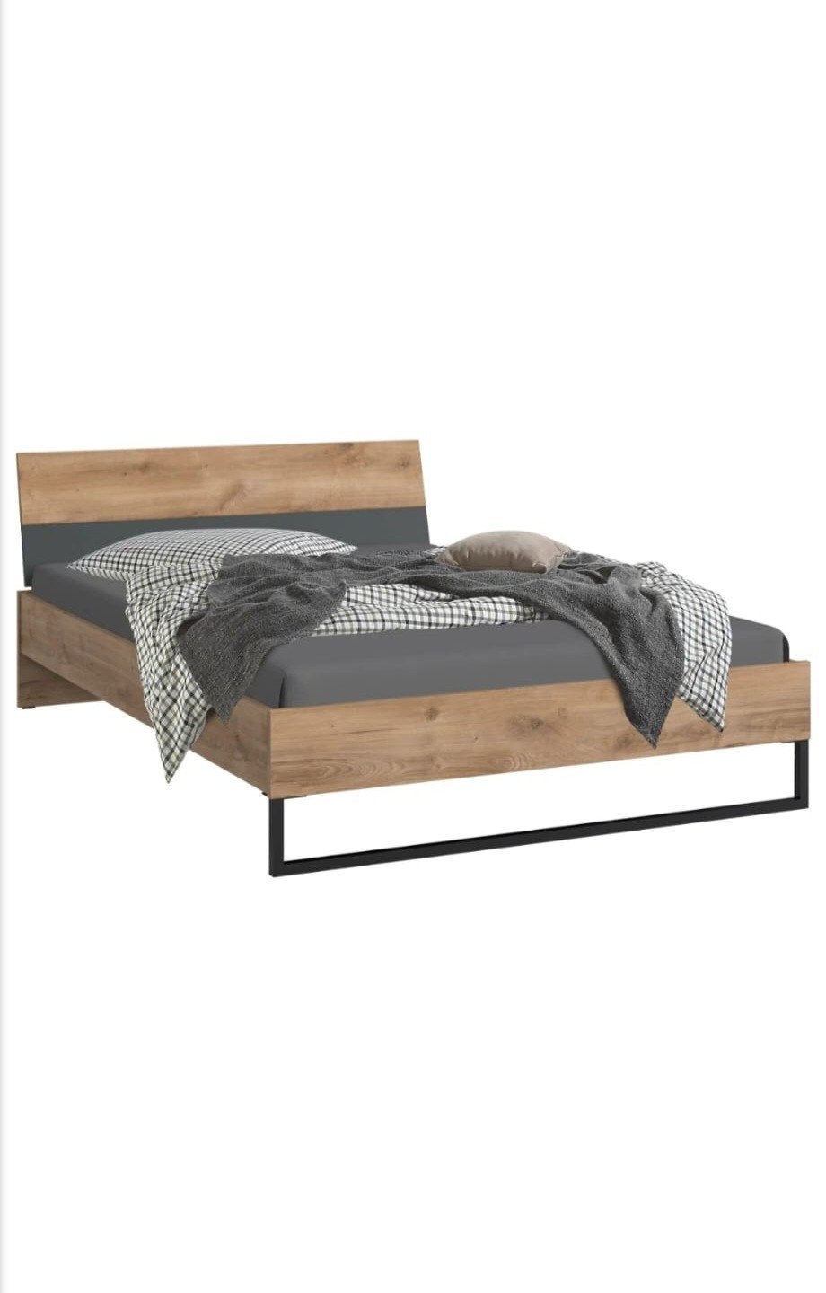 Bedframe 140cm, Tweepersoons, Zo goed als nieuw, Hout, 140 cm