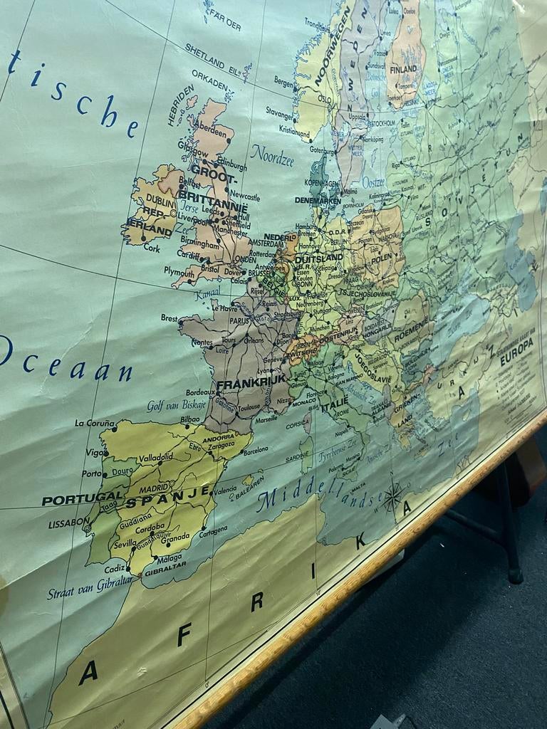 Vintage landkaart Europa, Ophalen, Aardrijkskunde