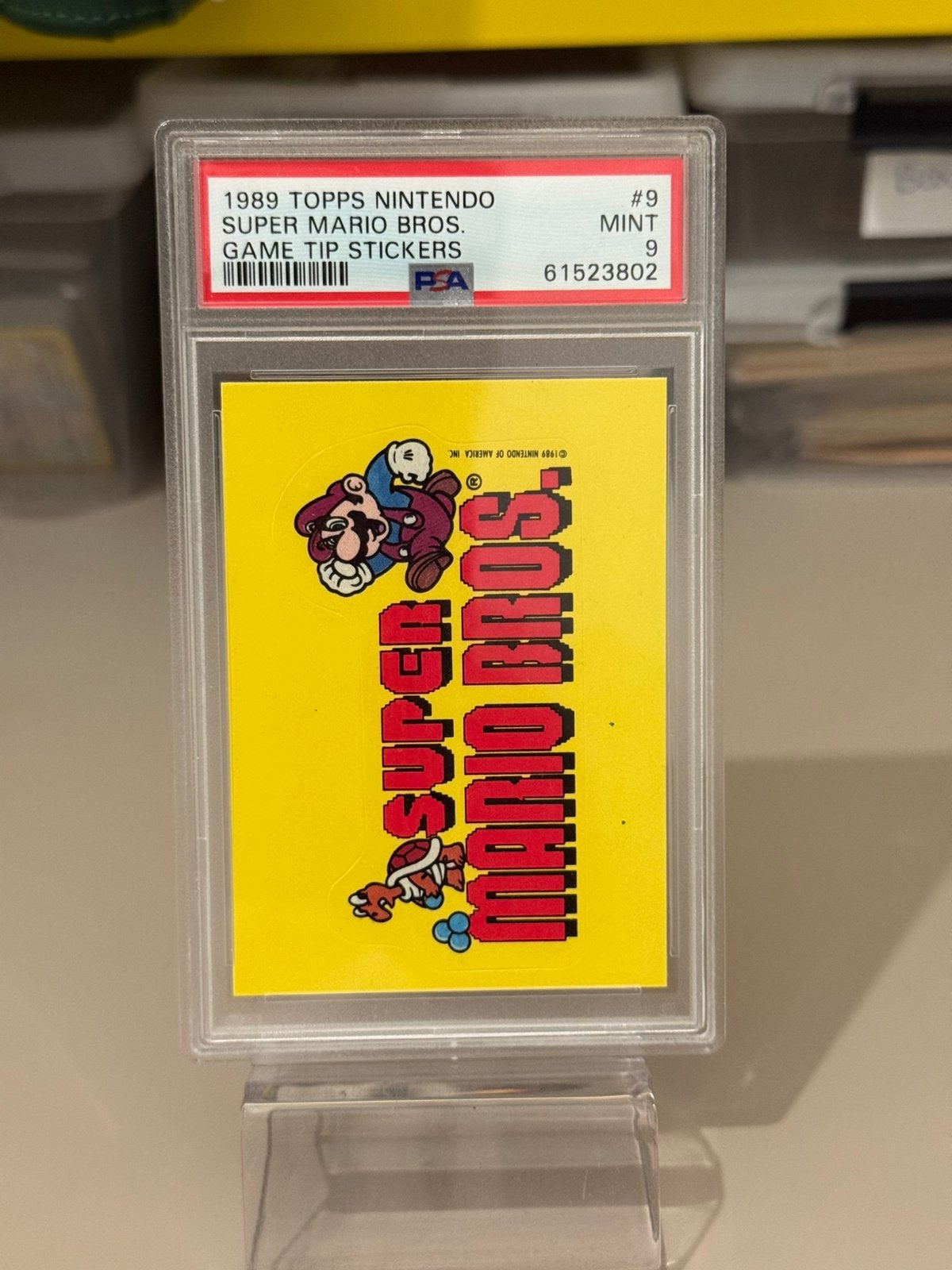Nintendo Topps Super Mario Bros. Sticker PSA 9 Low Pop, Verzenden, Zo goed als nieuw