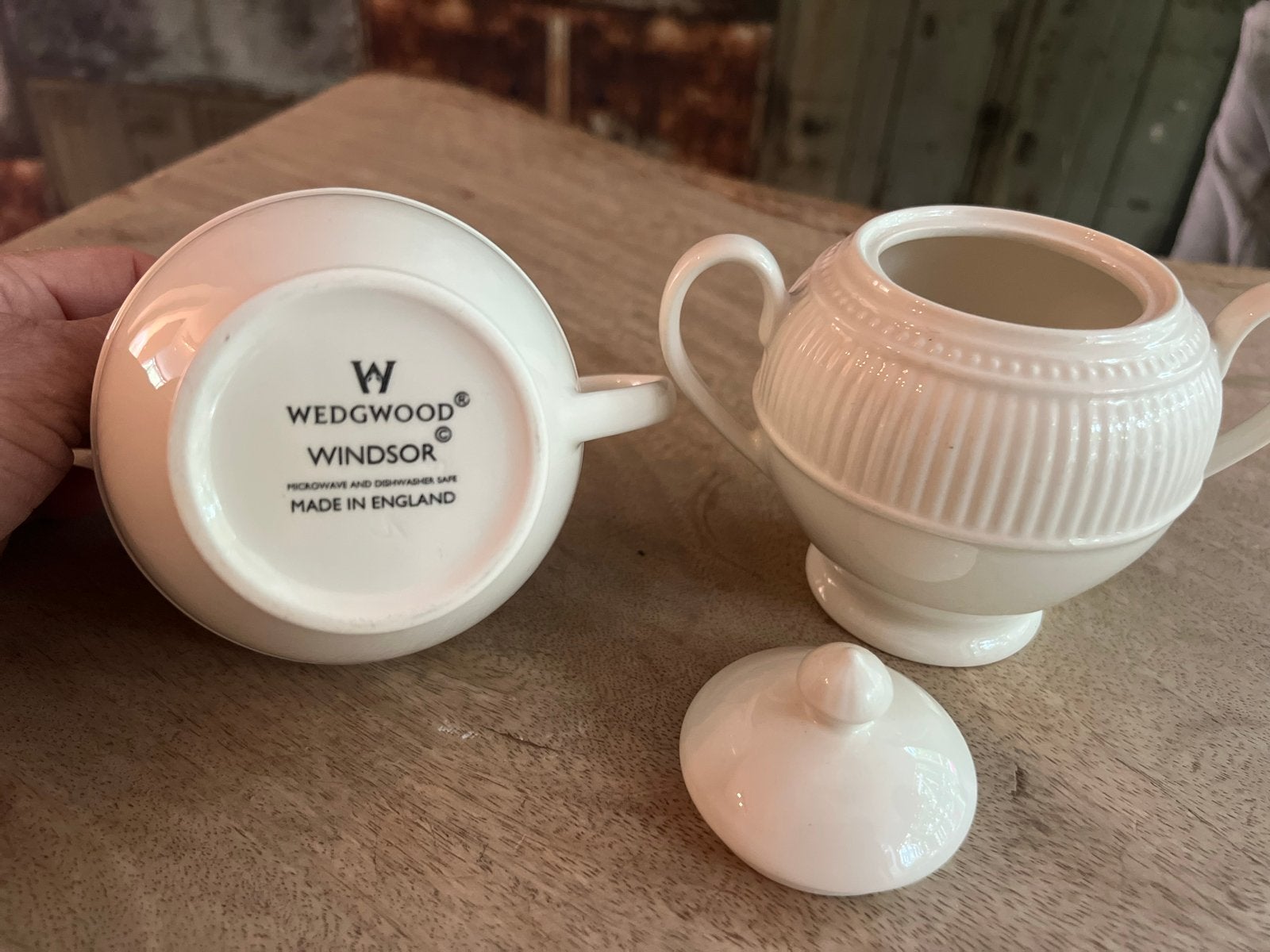 Wedgwood Windsor suiker- en melkset, Klassiek, Overige typen, Ophalen of Verzenden, Zo goed als nieuw