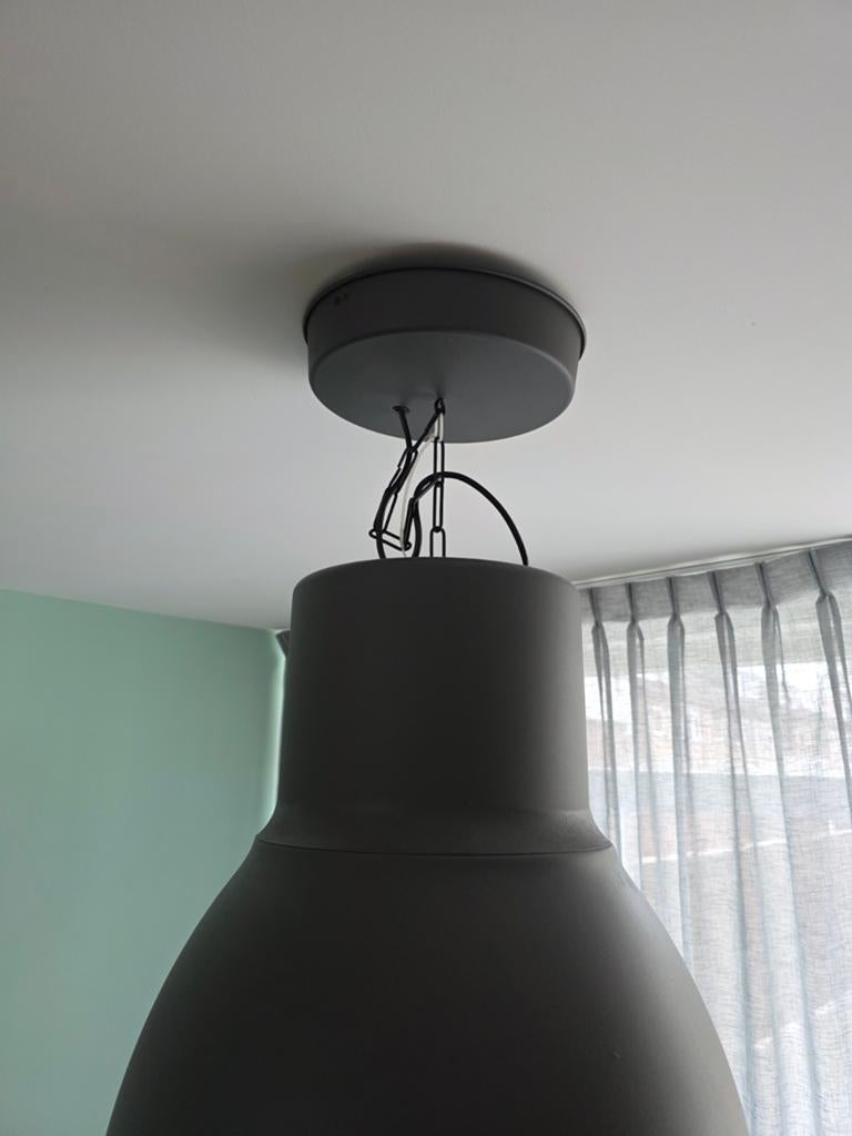 IKEA hanglamp, grijs - perfect voor elke kamer, Ophalen, Gebruikt, 50 tot 75 cm, Metaal