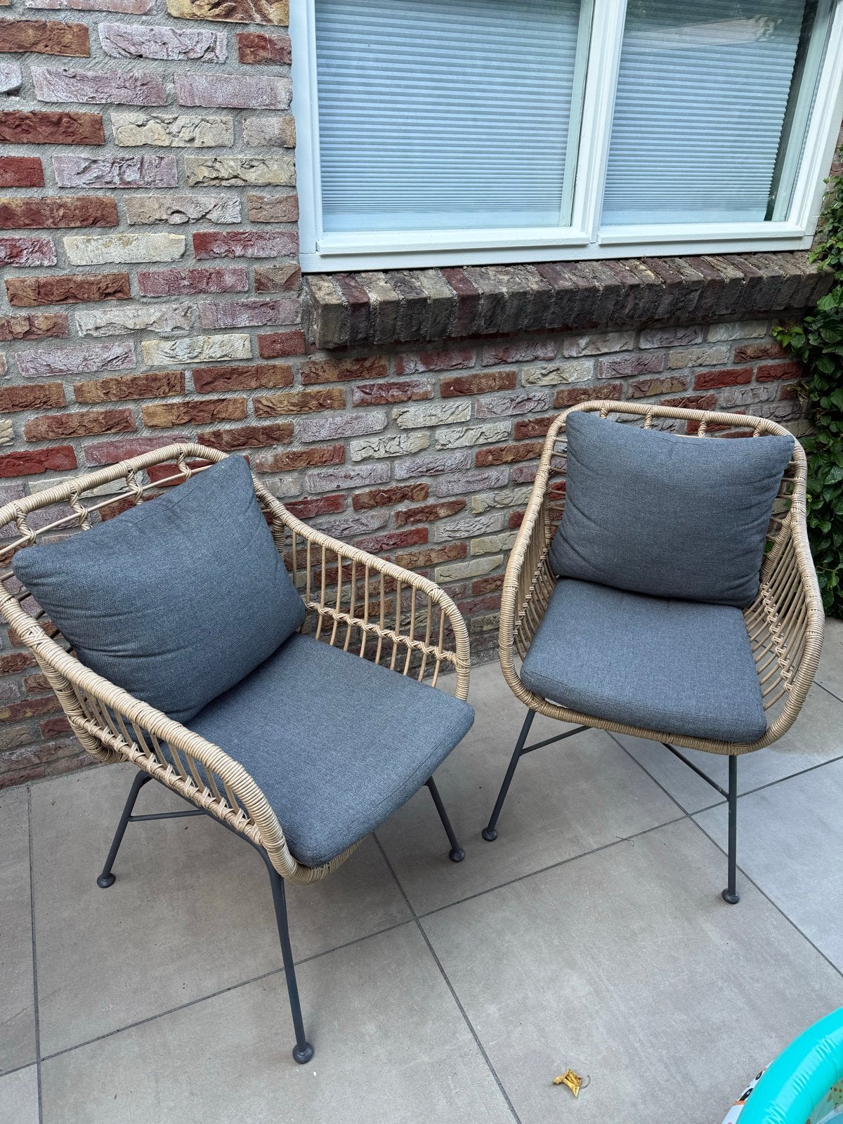 3x Lucas tuinstoel met kussens - Zo goed als nieuw, Tuin en Terras, Tuinstoelen, Ophalen, Zo goed als nieuw, Wicker, Verstelbaar