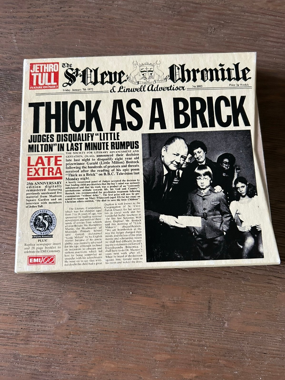 Jethro Tull: thick as a brick ( special edition), Inclusief boekje, Ophalen of Verzenden, Progressive Rock, Gebruikt