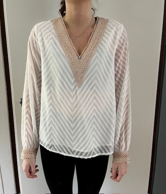 half transparante blouse, Wit, Nieuw, Ophalen of Verzenden, Maat 34 (XS) of kleiner