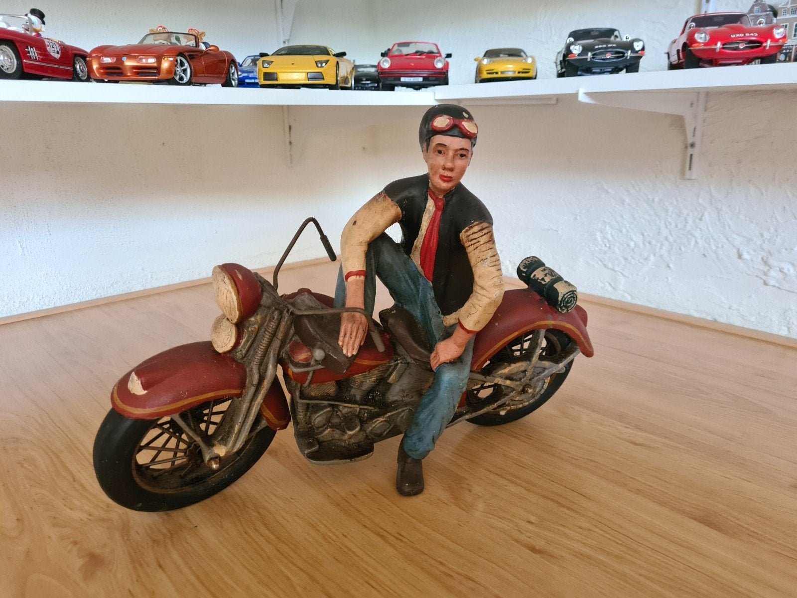 Vintage Beeld Motorrijder - Harley-Davidson Stijl, Verzamelen, Ophalen, Gebruikt, Mens