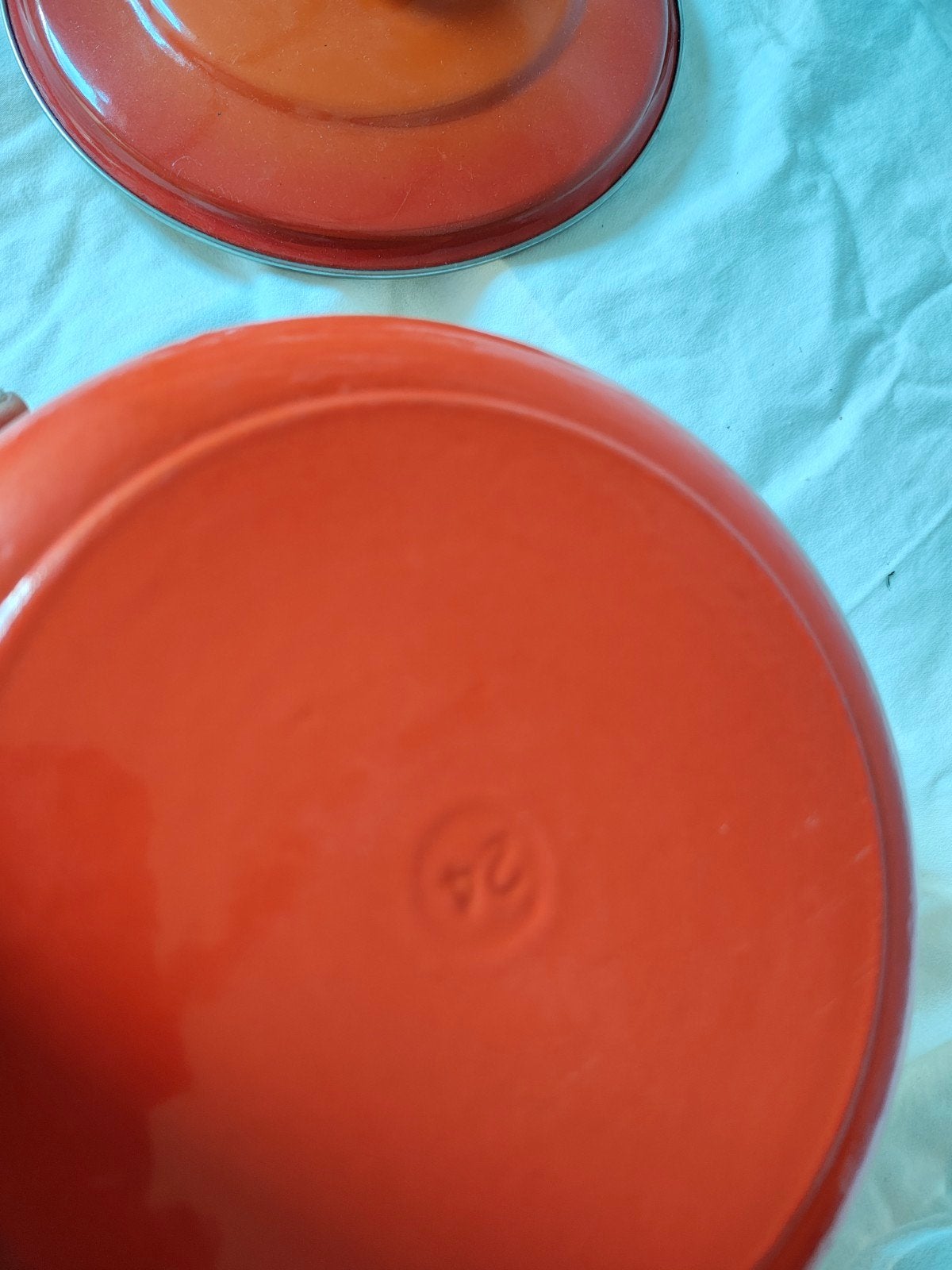 Oranje Gietijzeren Braadpan met Deksel - 24 cm, Ophalen
