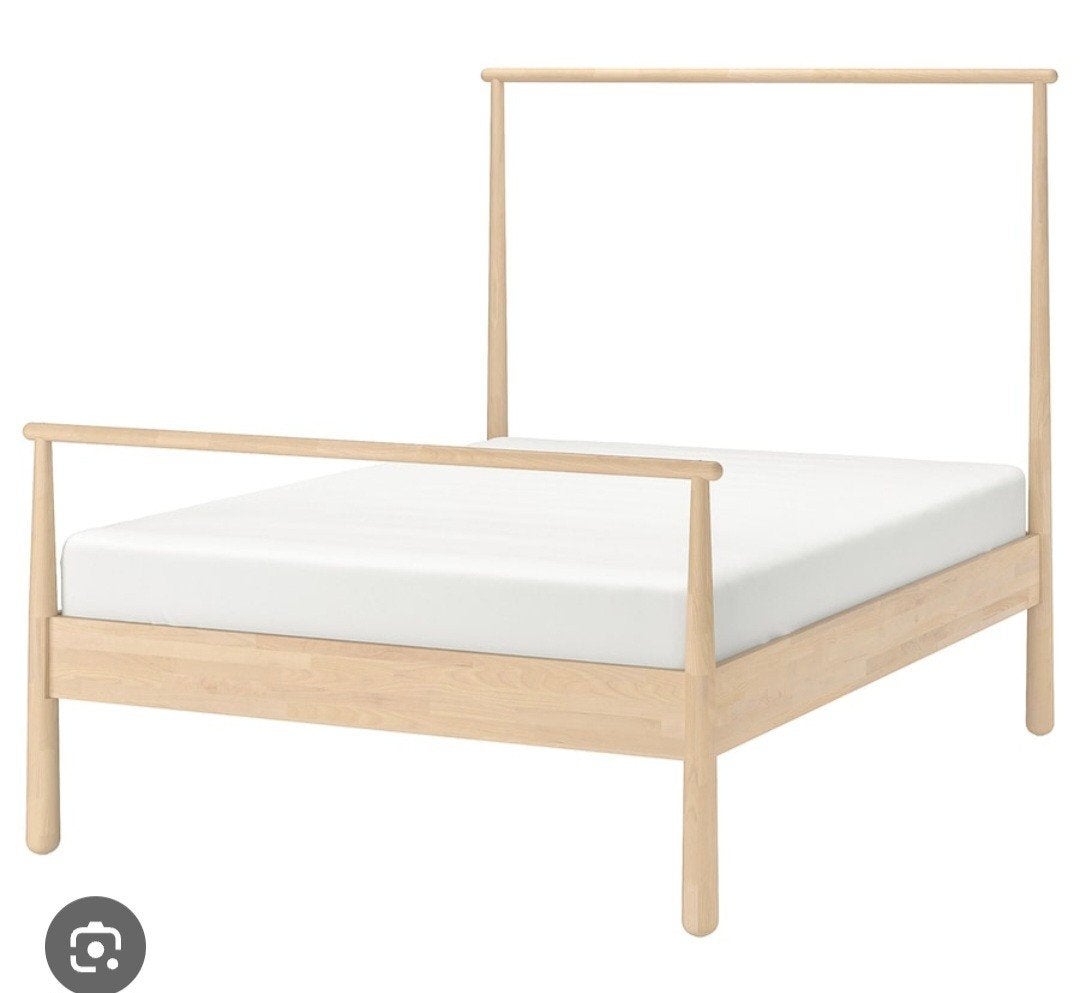 Gjora bed frame incl. lattenbodem, Ophalen, Wit, Tweepersoons, 140 cm
