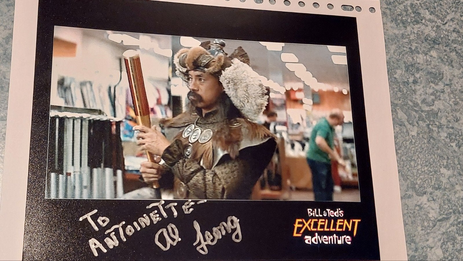 Handtekening Al Leong Bill en Ted's Excellent Adventure, Ophalen of Verzenden, Nieuw, Foto of Kaart, Gesigneerd