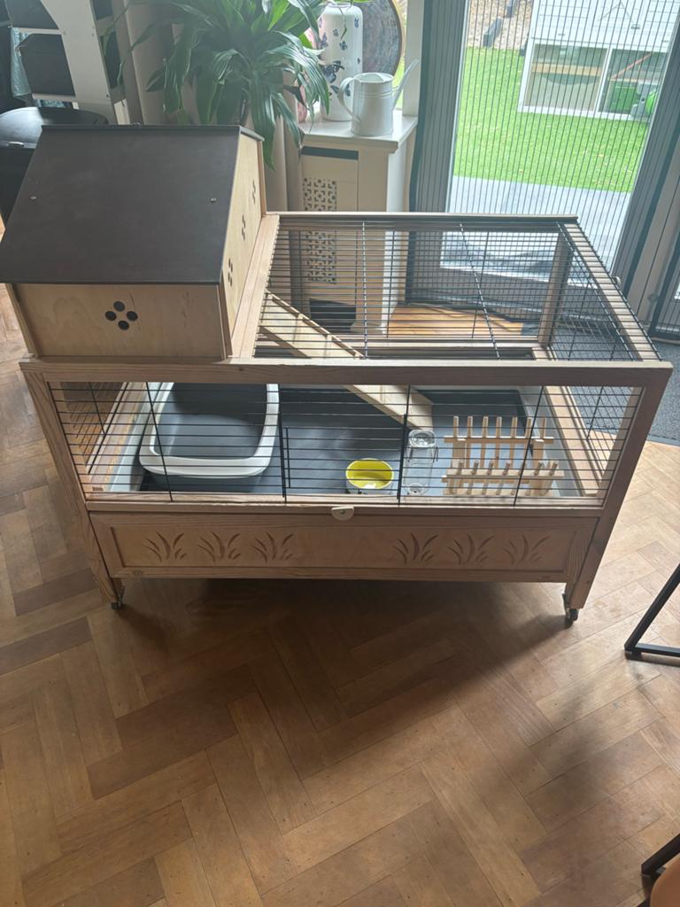 Groot Ferplast binnenhok op wielen + startpakket konijn, Ophalen, Zo goed als nieuw, 90 cm of meer, Konijn