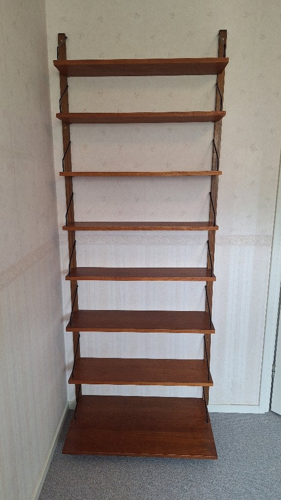 Vintage Paul Cadovius Teakhouten Wandmeubel systeem - '60, Huis en Inrichting, Kasten | Boekenkasten, Ophalen, Met plank(en), Gebruikt