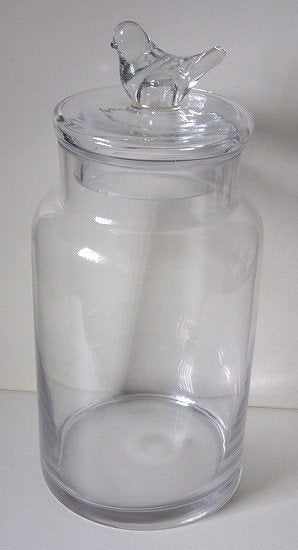 Voorraad pot / Snoeppot Pot Van Glas met deksel, Antiek en Kunst, Antiek | Glas en Kristal, Ophalen of Verzenden