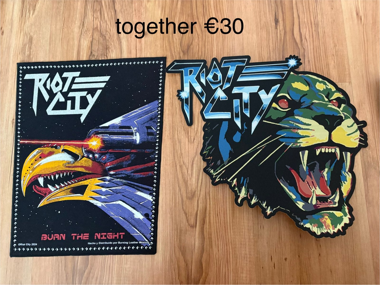 Riot City back patch 'Burn the Night' heavy metal samen €30, Ophalen of Verzenden, Nieuw