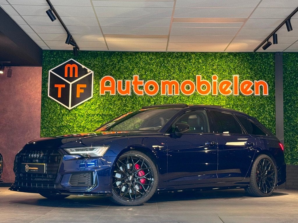 Audi A6 Avant 55 TFSI e QUATTRO 3x S-LINE 367PK|PANO|MATRIX|, Auto's, Audi, Automaat, Gebruikt, 4 cilinders, Blauw