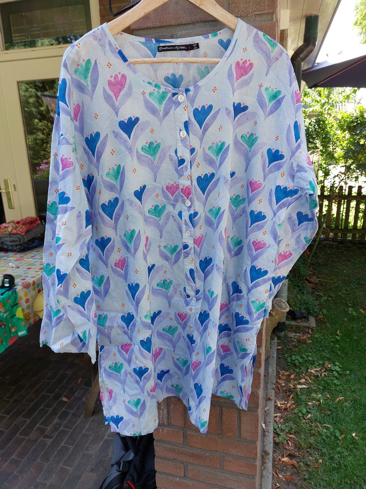 luchtige blouse Gudrun Sjoden mt L valt ruim, Kleding | Dames, Maat 42/44 (L), Zo goed als nieuw, Gudrun Sjoden, Verzenden