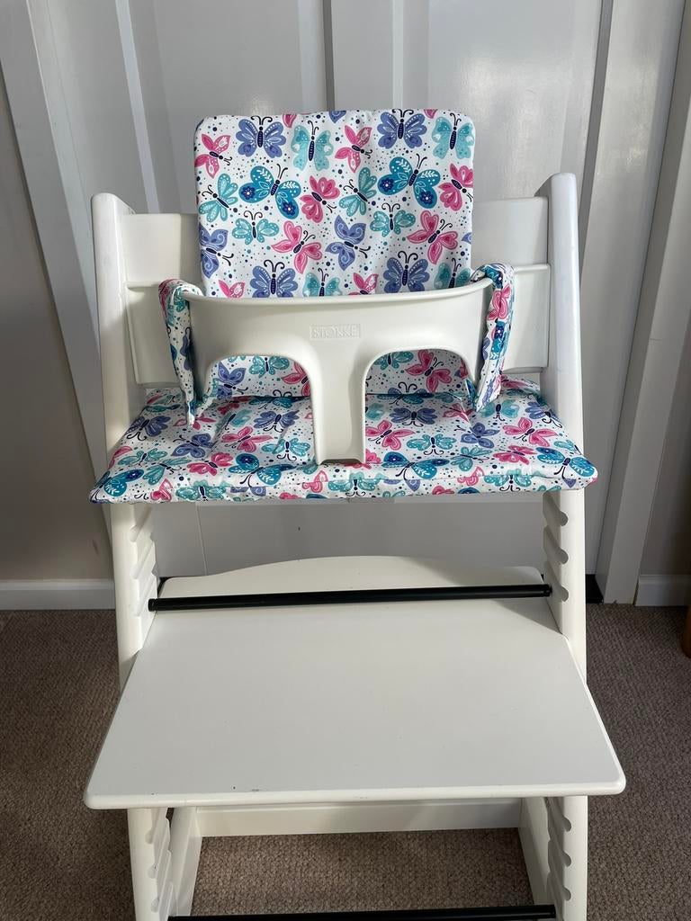 Nieuw! Vlinders Stokke Tripp Trapp stoel kussenset, Ophalen of Verzenden, Nieuw, Meegroeistoel, Gordel(s)