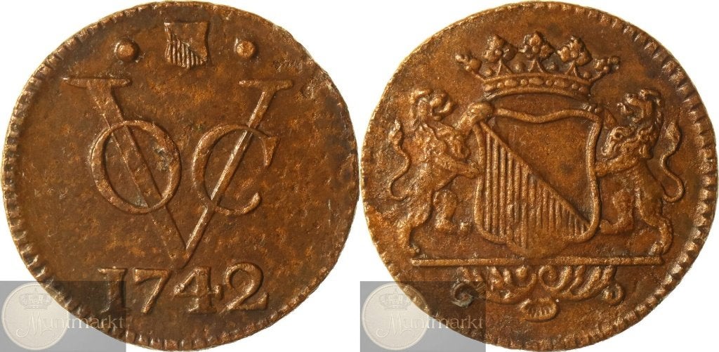 V.O.C. - Utrecht - Duit 1742, Ophalen of Verzenden, Vóór koninkrijk, Overige waardes, Losse munt