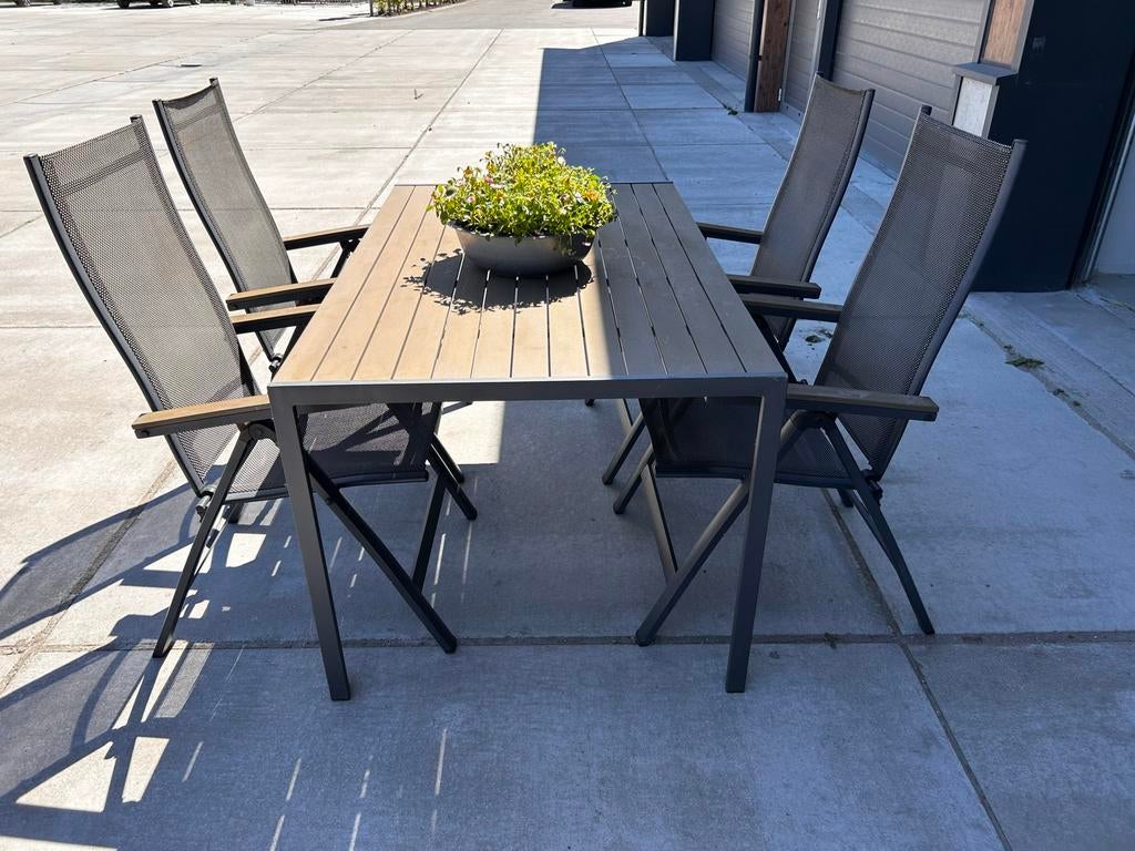 Mooie tuinset met verstelbare stoelen, Tuin en Terras, Tuinsets en Loungesets, Gebruikt, ., Ophalen of Verzenden, .