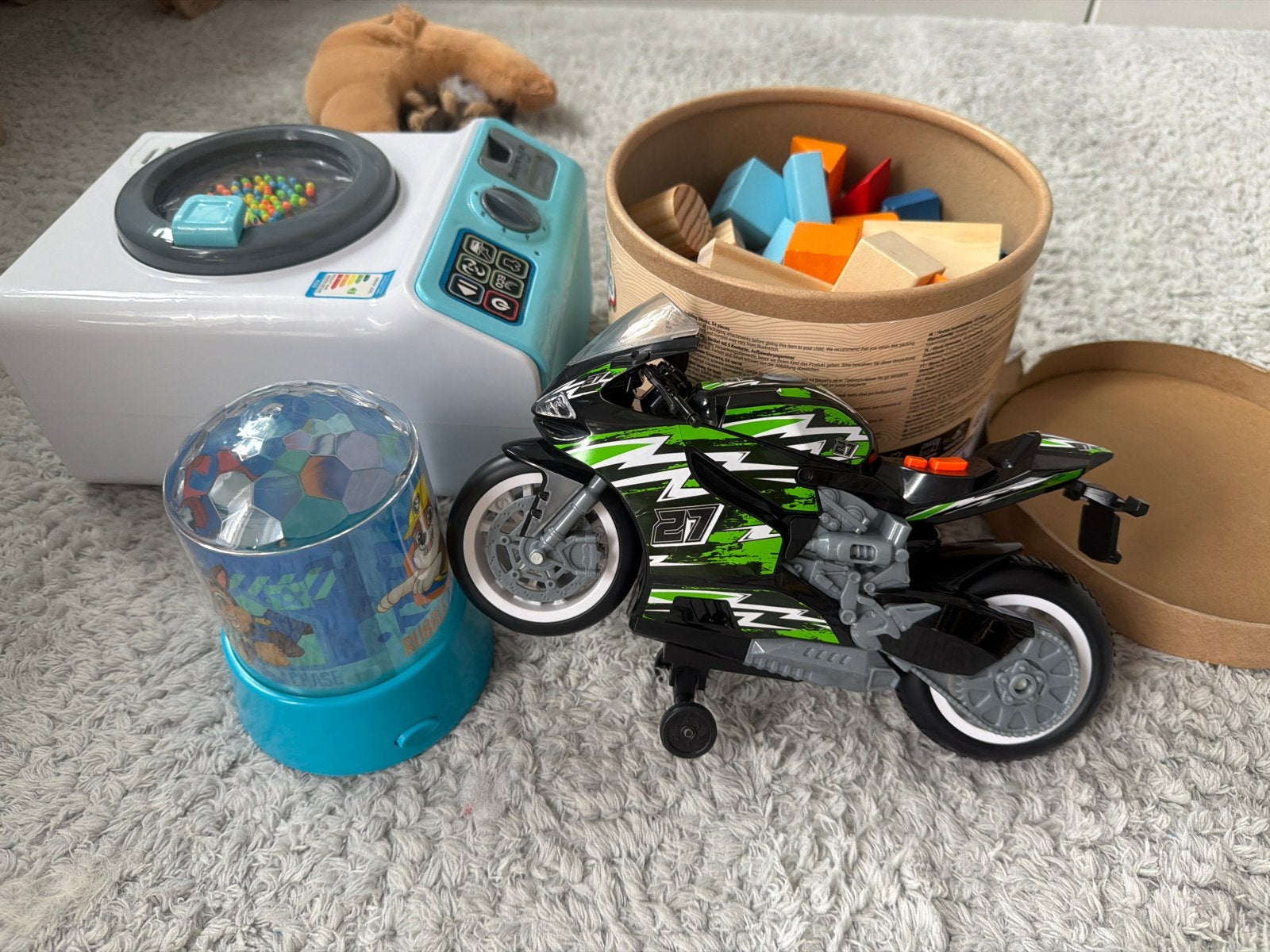 Speelgoedpakket: Wasmachine, Motor, Bouwblokken, Paw Patrol, Ophalen, Gebruikt, Jongen of Meisje