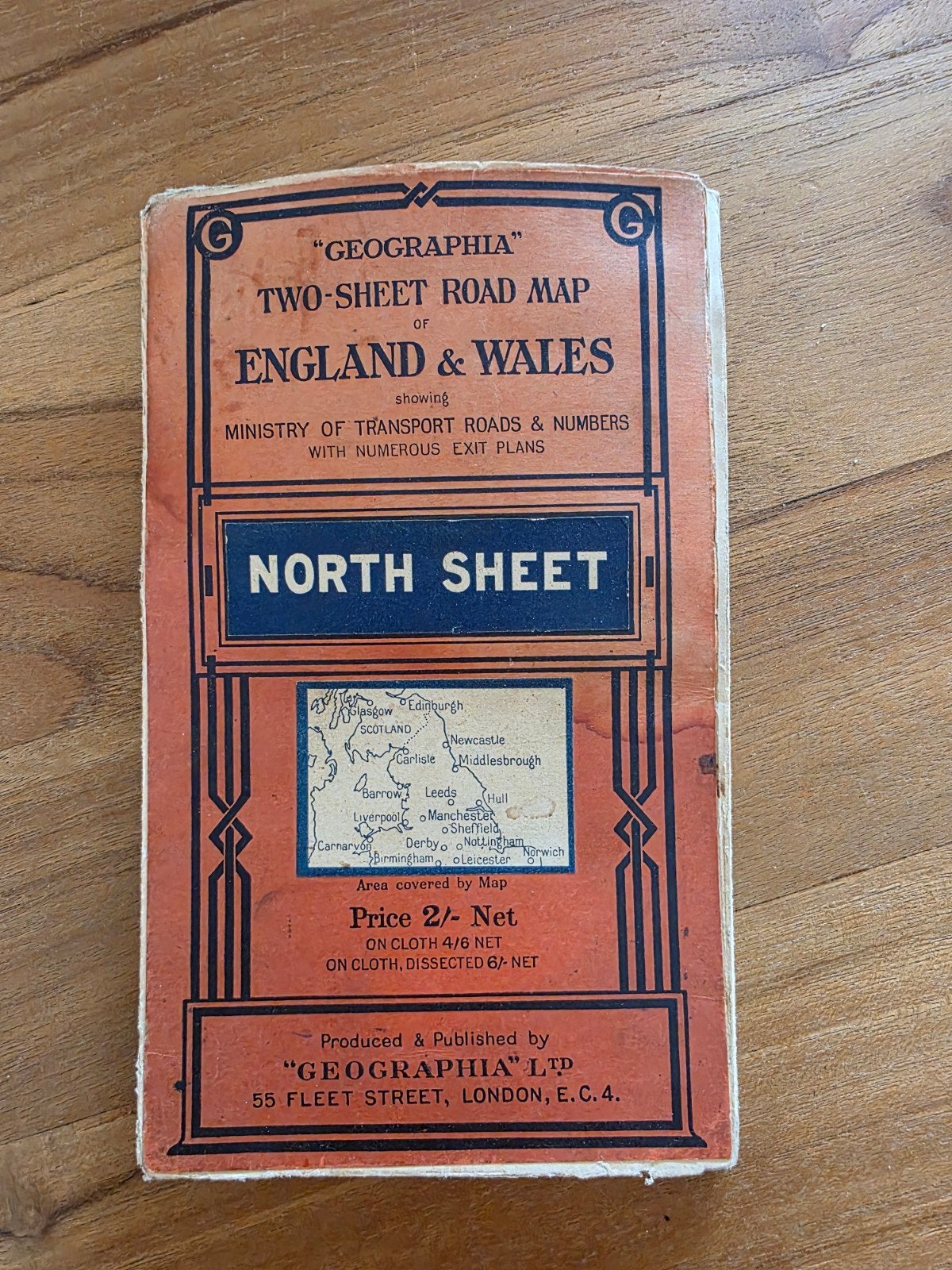 Geographia Two-Sheet Road Map England & Wales, North Sheet, Boeken, Atlassen en Landkaarten, Gelezen, Verenigd Koninkrijk, Ophalen of Verzenden