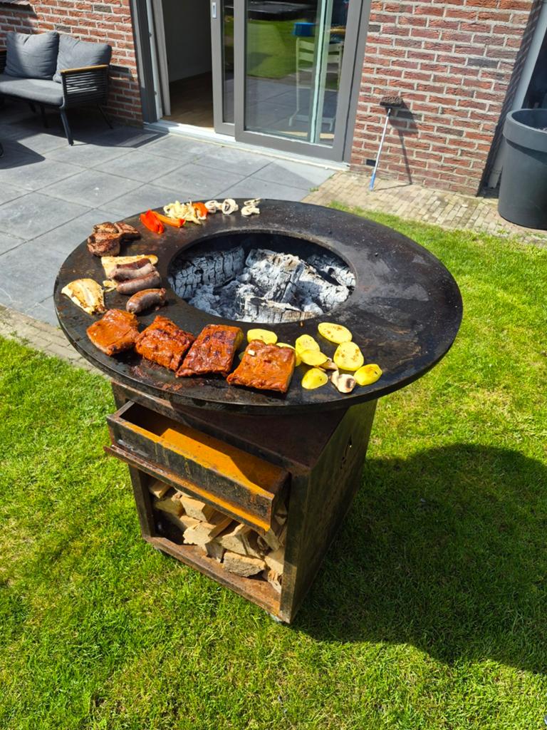 Plancha vuurschaal cortenstaal vuurbraai grillring barbecue, Ophalen, Nieuw