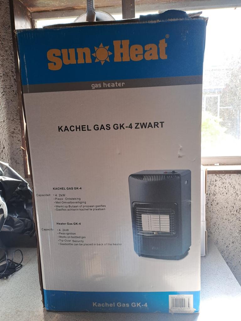 Sun Heat Kachel Gas GK-4 Zwart - Nieuw in doos, Huis en Inrichting, Kachels, Ophalen