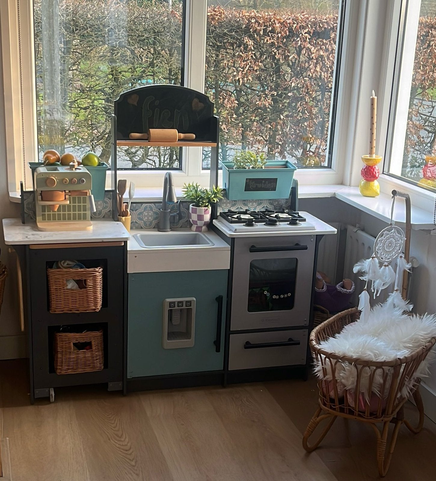 Grote Houten Speelkeuken met Accessoires, Kinderen en Baby's, Ophalen, Gebruikt, Hout, Speelkeuken