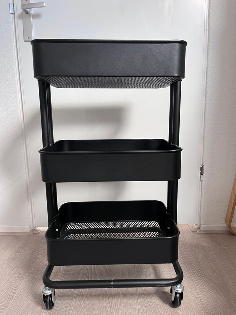 IKEA RÅSKOG Roltafel Zwart, Ophalen, Zo goed als nieuw