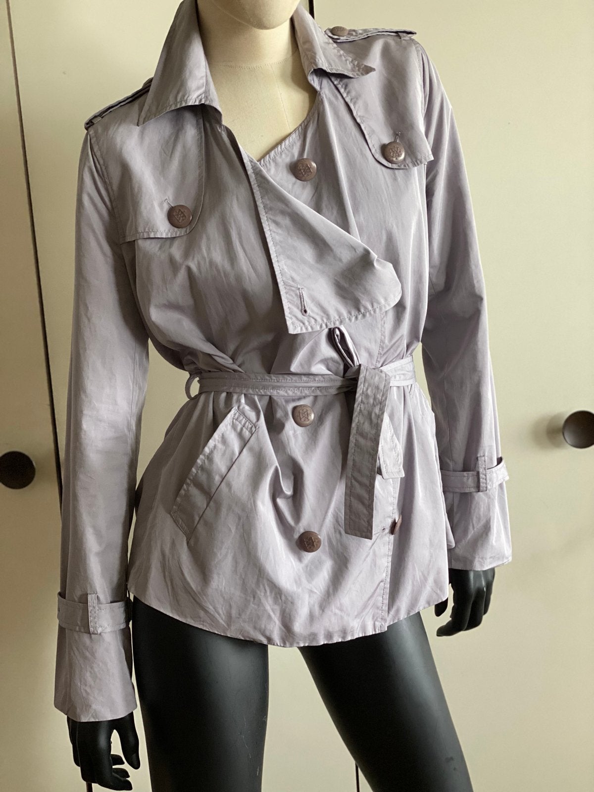 Supertrash korte trenchcoat maat M zgan, Ophalen of Verzenden, Zo goed als nieuw, Maat 38/40 (M), Paars