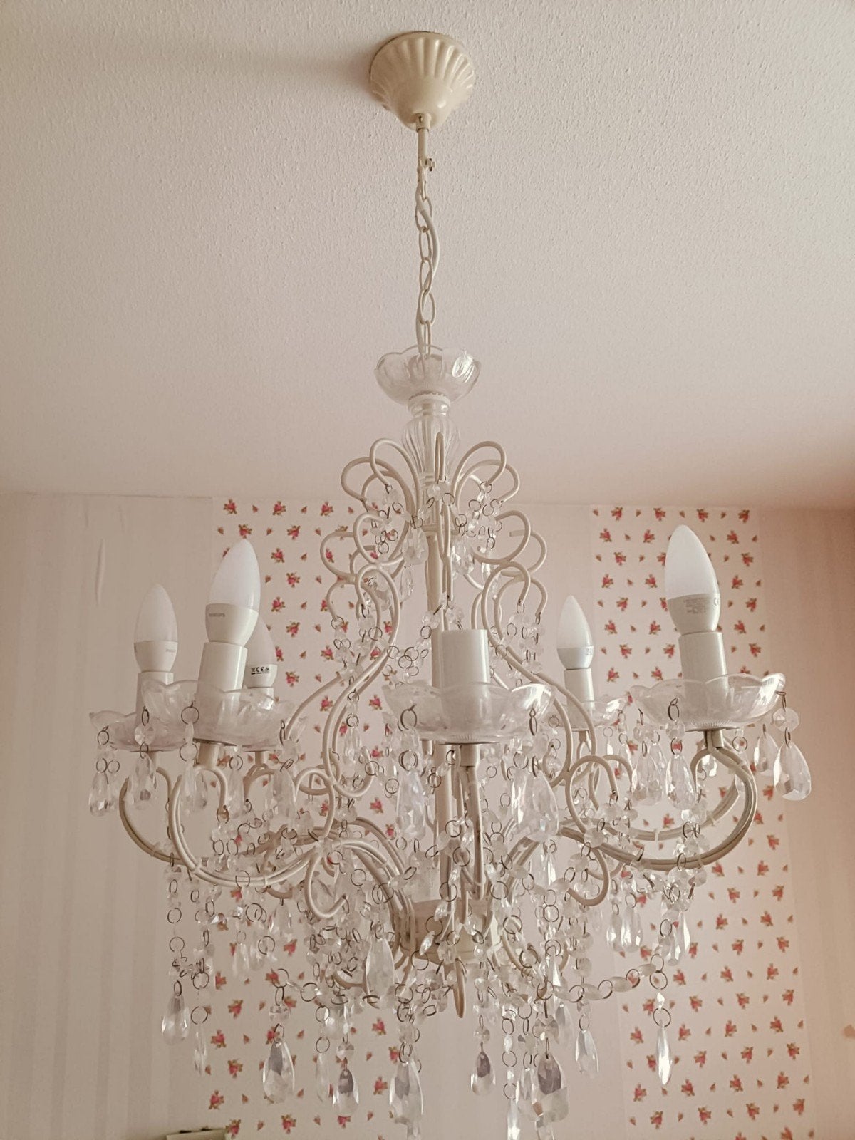 kroonluchter, Huis en Inrichting, Lampen | Kroonluchters, Ophalen, Zo goed als nieuw, Metaal