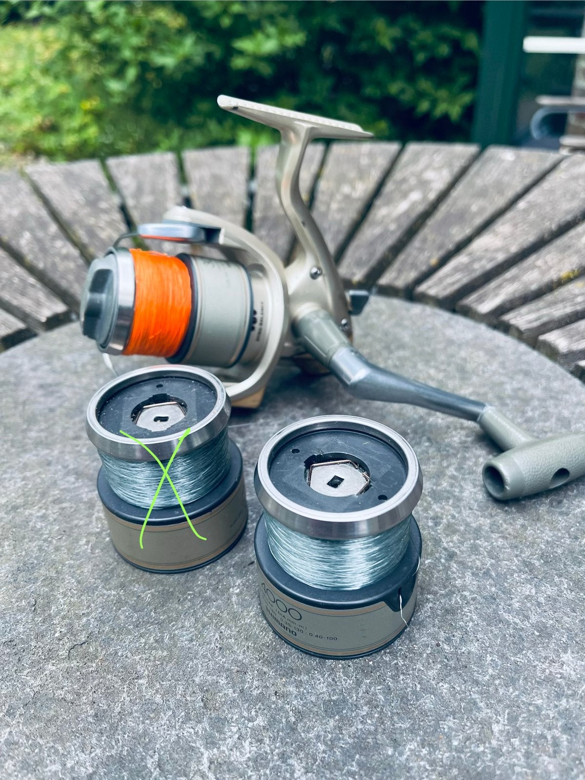 Shimano Symetre 4000 + 1 extra spoel, nwe lijnen, Watersport en Boten, Ophalen of Verzenden, Zo goed als nieuw, Molen