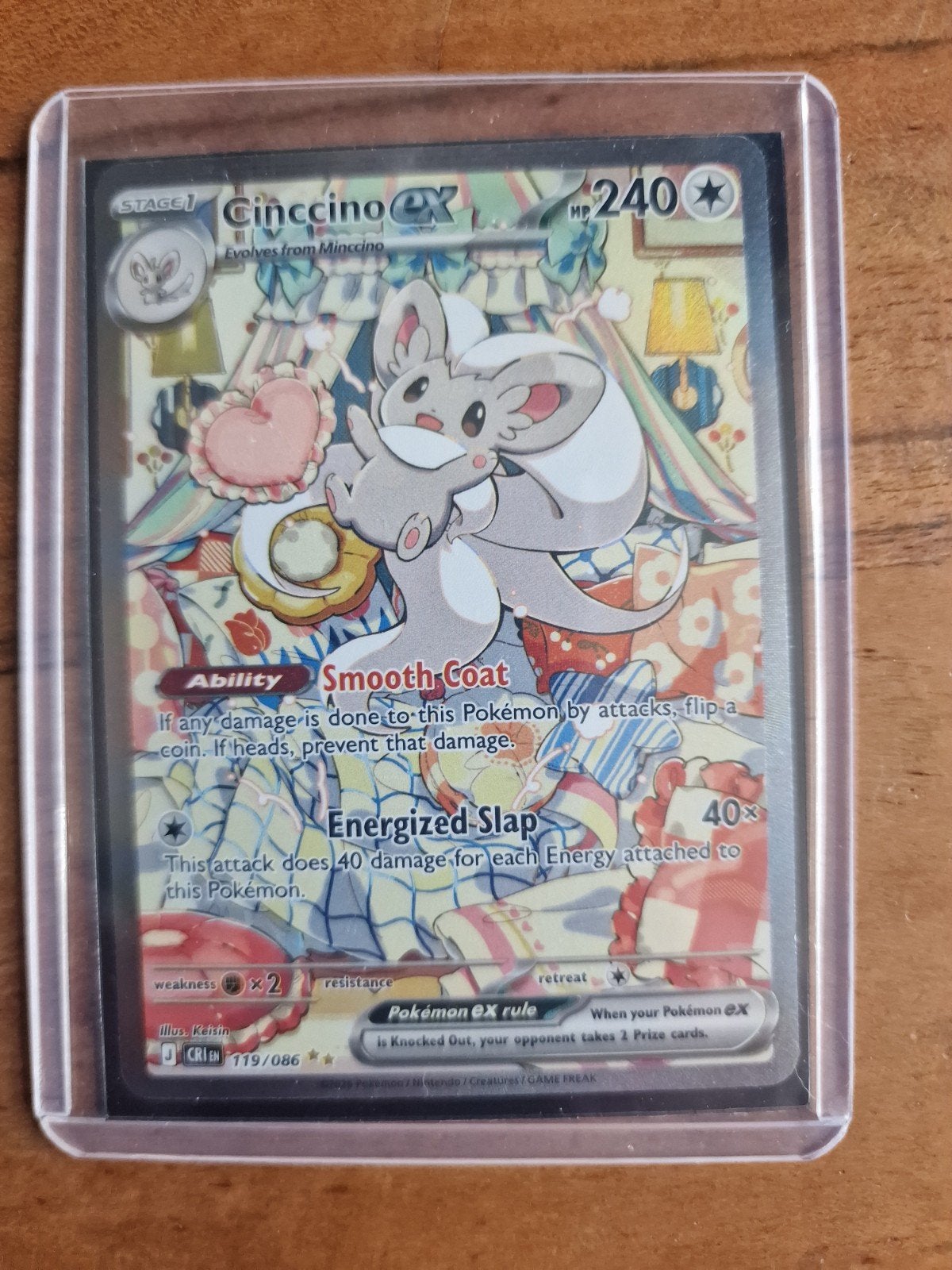 Cinccino ex 119/086 - Pokémon kaart, Ophalen of Verzenden, Zo goed als nieuw, Losse kaart