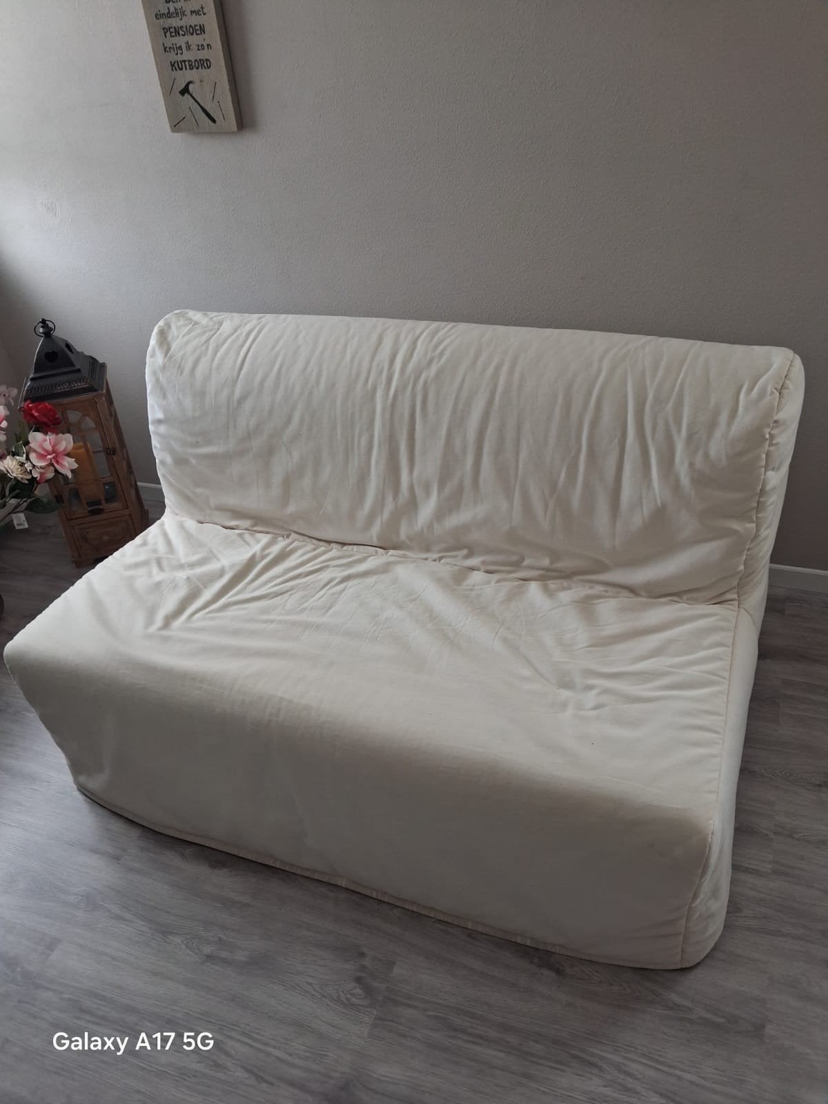 Slaapbank, Ophalen, Zo goed als nieuw, Tweepersoons, 140 cm