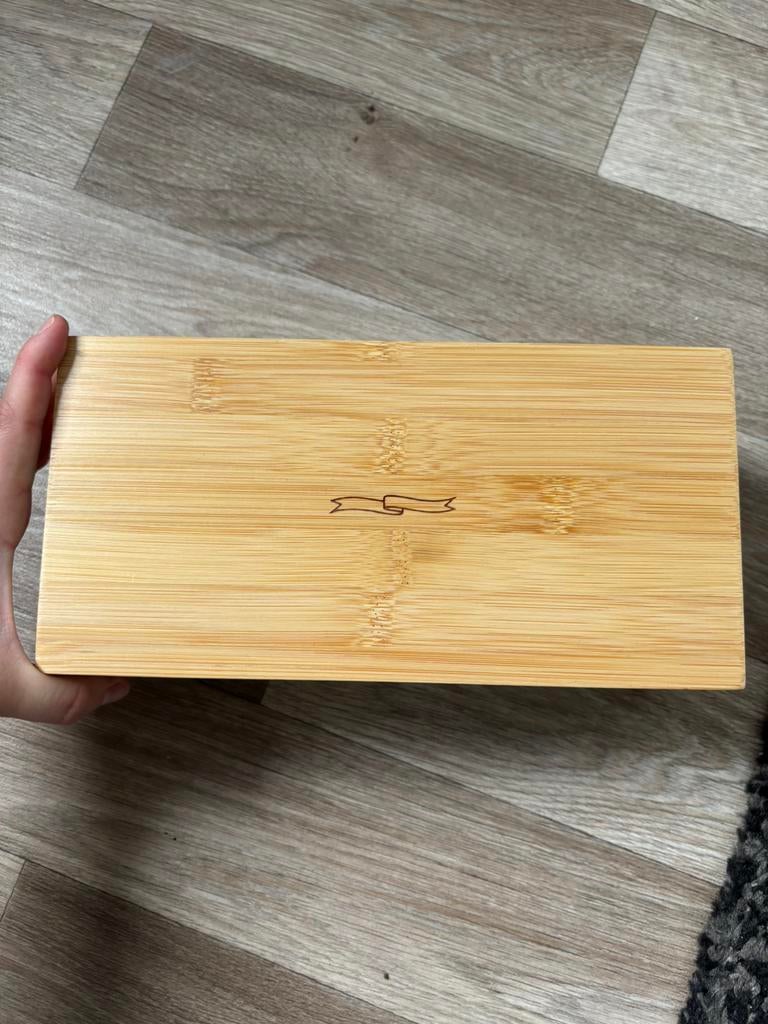 Pukka theedoos met 6 vakken, Hout, Ophalen of Verzenden, Zo goed als nieuw, Theedoos