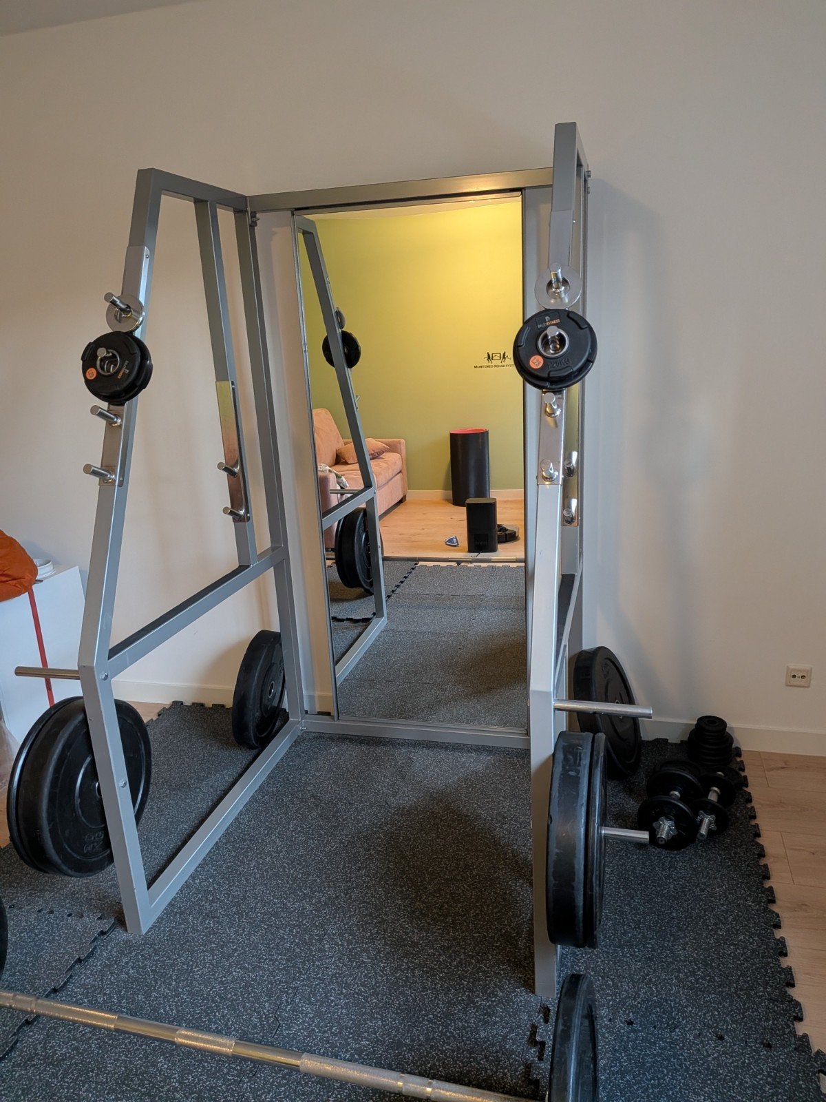 Gymrack met Grote Spiegel - Fysiotherapie, Ophalen, Krachtstation, Buik, Zo goed als nieuw
