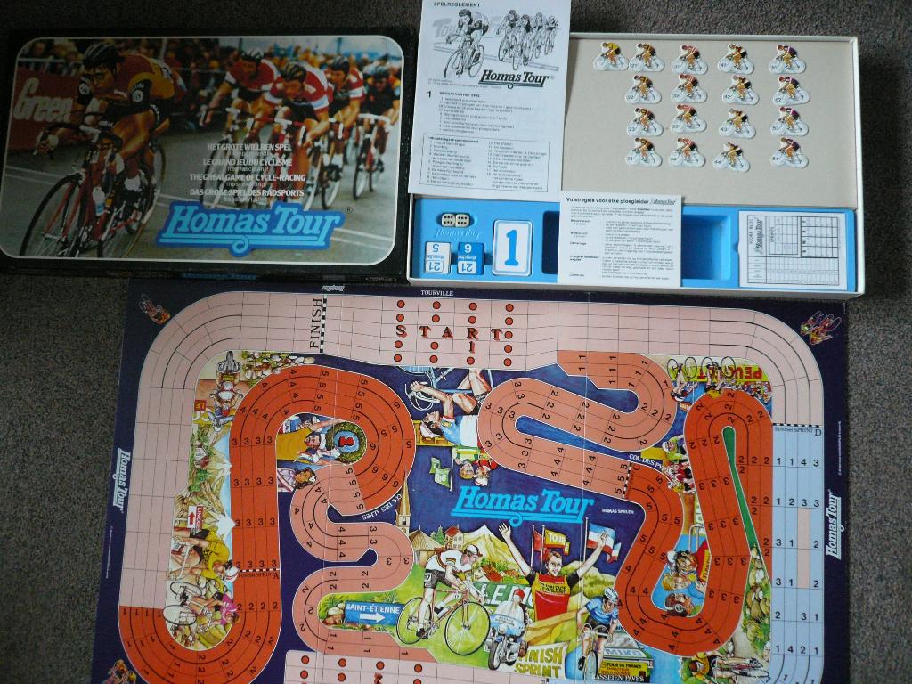 HOMAS TOUR fietsspel,kaartjes en wielrenners compleet 1979, Vijf spelers of meer, Ophalen of Verzenden, Zo goed als nieuw, Homas