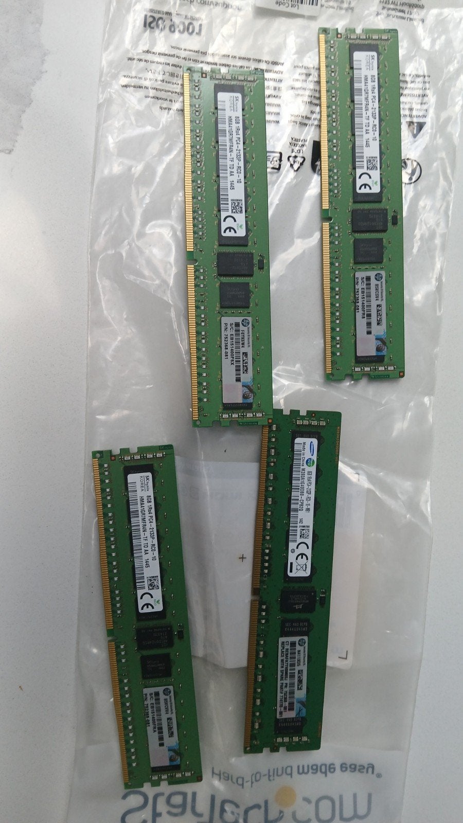 4x 8GB DDR4 RAM Geheugenmodules - PC4-2133P, Gebruikt, Verzenden, Server, DDR4