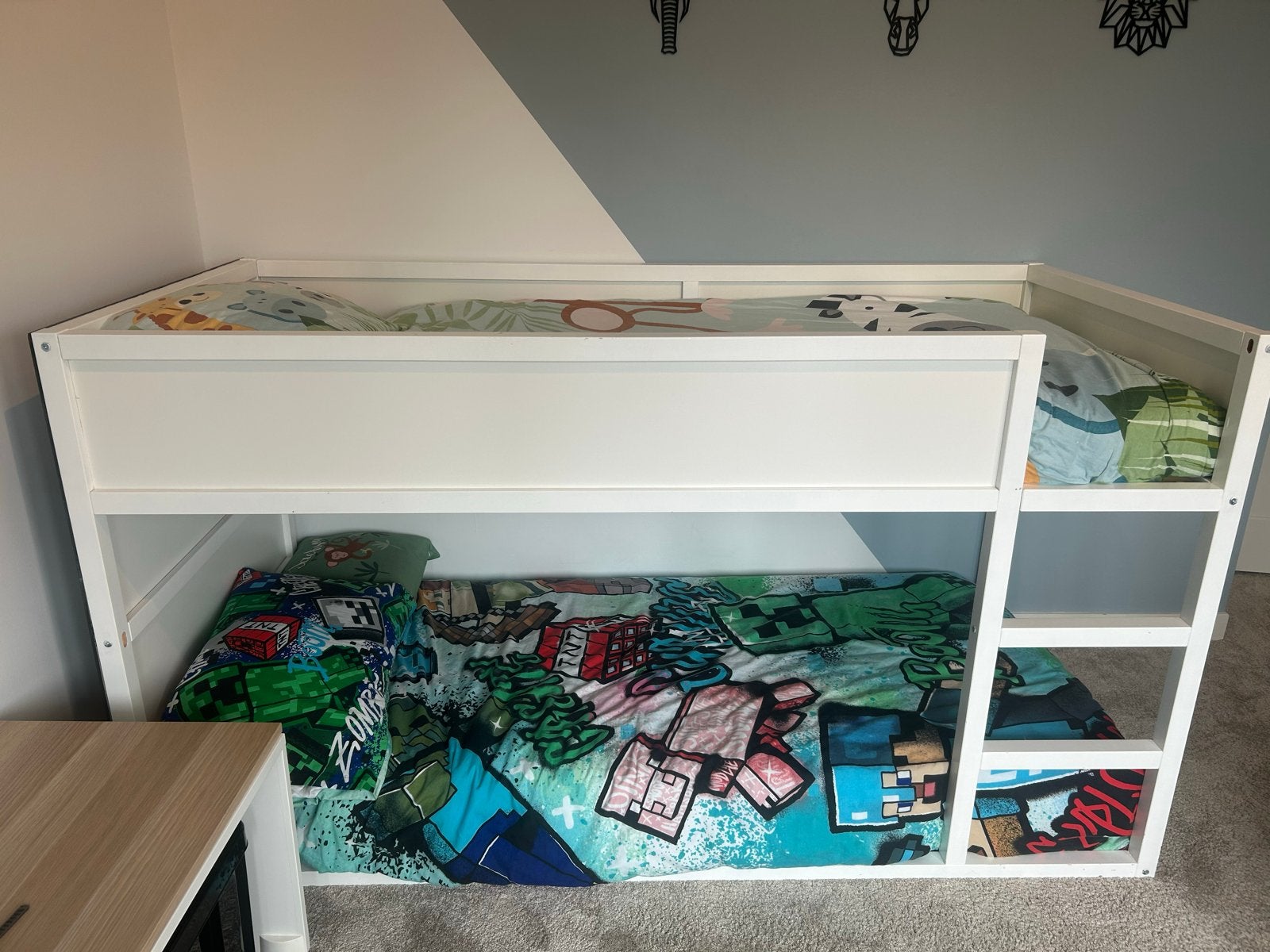 IKEA KURA customized bunkbed with removable chalkboard, Ophalen, Gebruikt, 90 cm, Eenpersoons