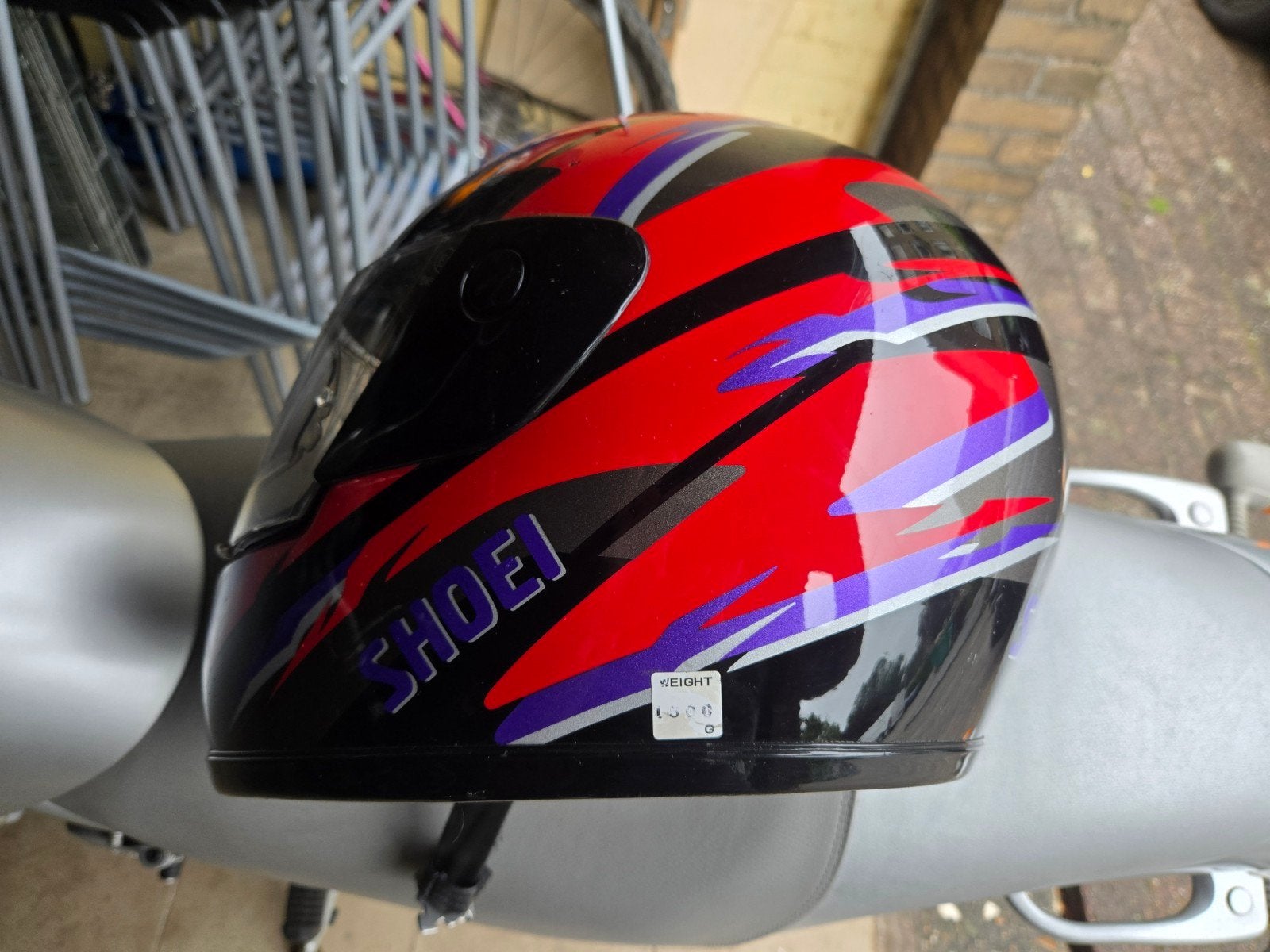 Shoei Integraalhelm Maat S - Zwart/Rood/Paars Design, Motoren, Heren, Ophalen of Verzenden, Integraalhelm, S