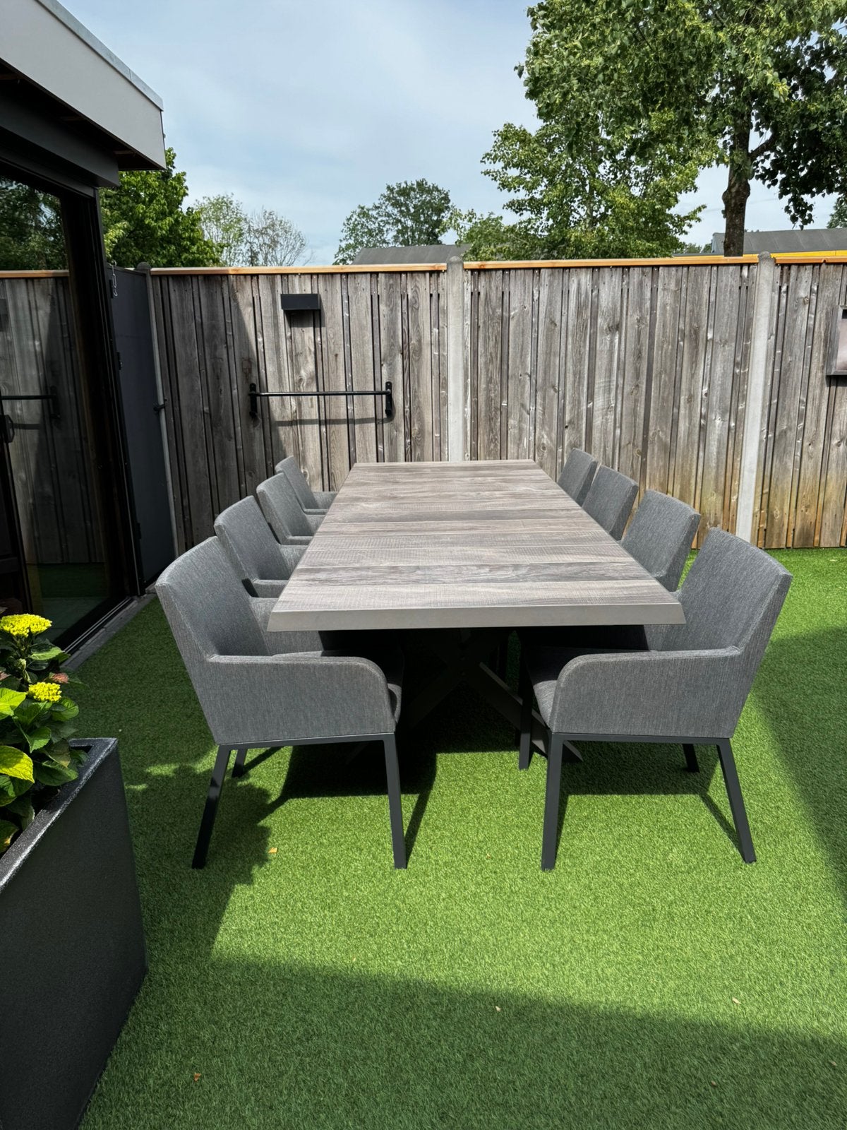 Royal Seasons tuinset 6t/m8 persoons dmv uitschuifbare tafel, Ophalen, Zo goed als nieuw, Aluminium, Eettafel