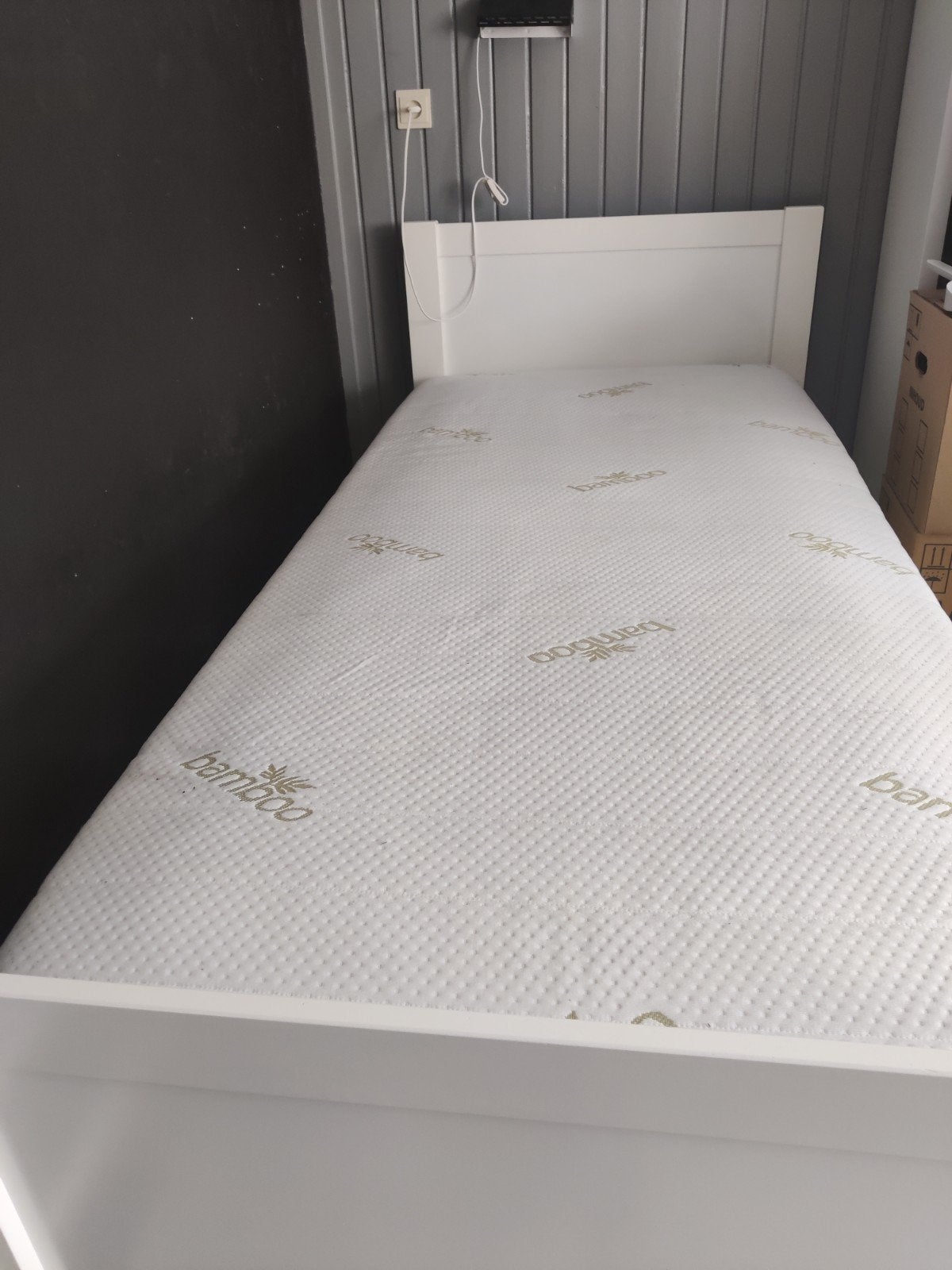 Eenpersoonsbed voor matras 90x210 cm, Ophalen, Gebruikt, 90 cm, Eenpersoons