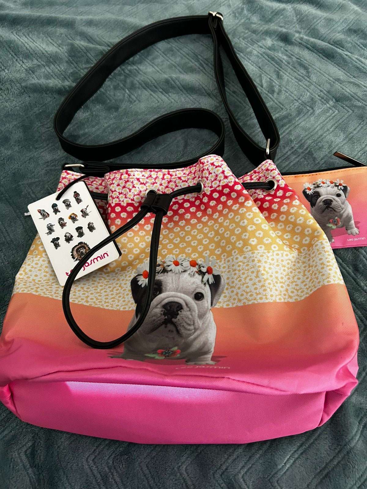Dames/ meisjes tas Teo Jasmin met Franse bulldog, Ophalen of Verzenden, Nieuw, Roze