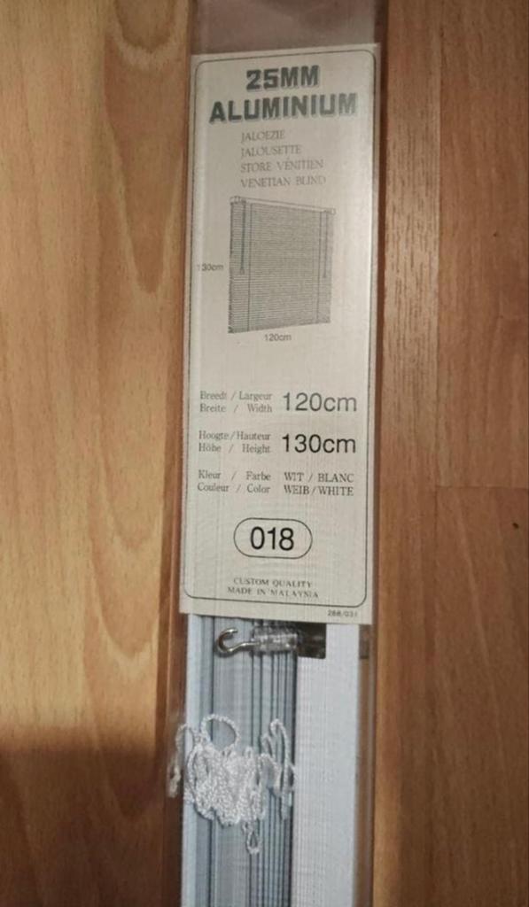 Nieuwe aluminium jaloezie 120x130 cm - Crème, Ophalen, Nieuw, Crème, 100 tot 150 cm