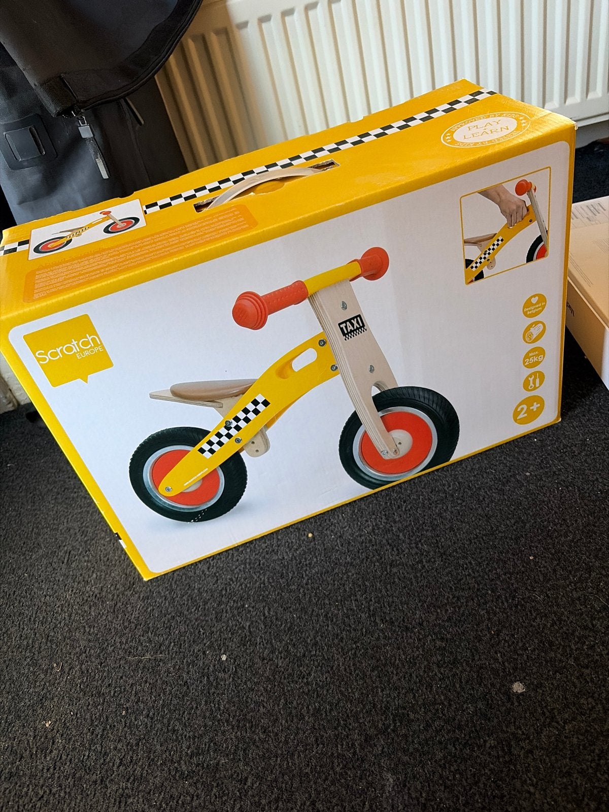 Scratch Houten Loopfiets Taxi - Nieuw in doos, Ophalen of Verzenden, Nieuw, Loopfiets