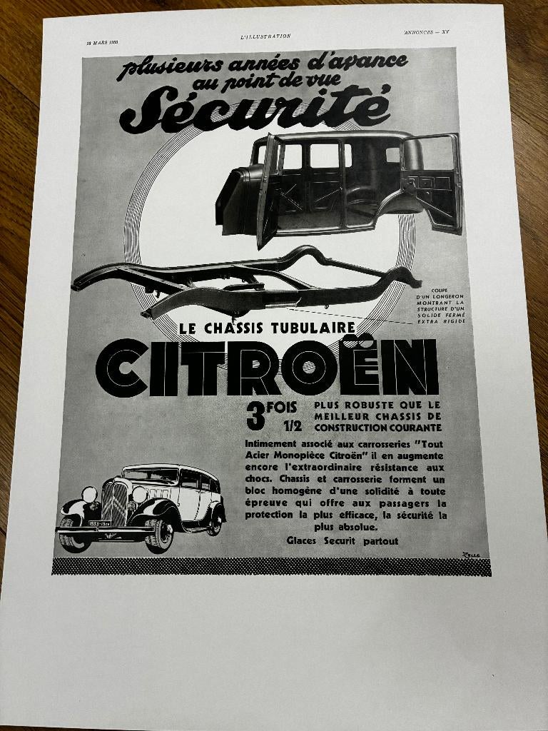 Citroën originele reclame 1930 oldtimer, Verzamelen, Ophalen of Verzenden, Nieuw, Overige typen