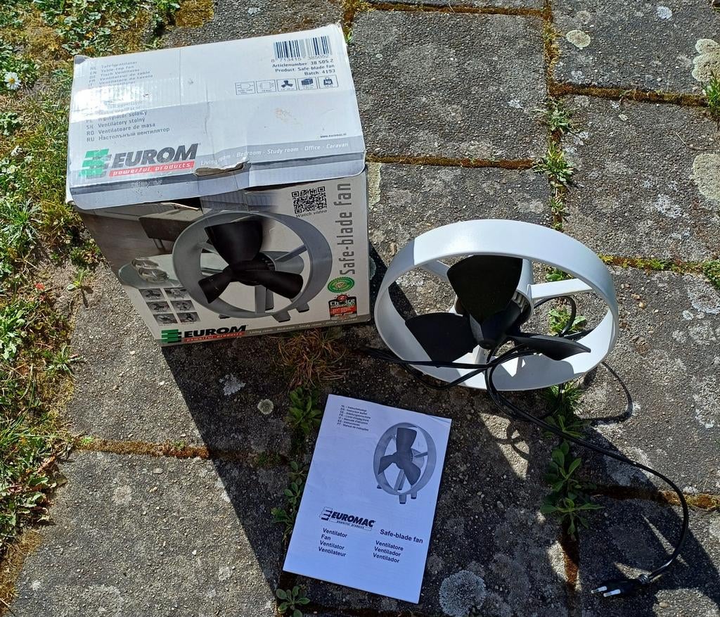 Euromac Safe-blade tafelventilator camping, Ophalen of Verzenden, Gebruikt, Tafelventilator