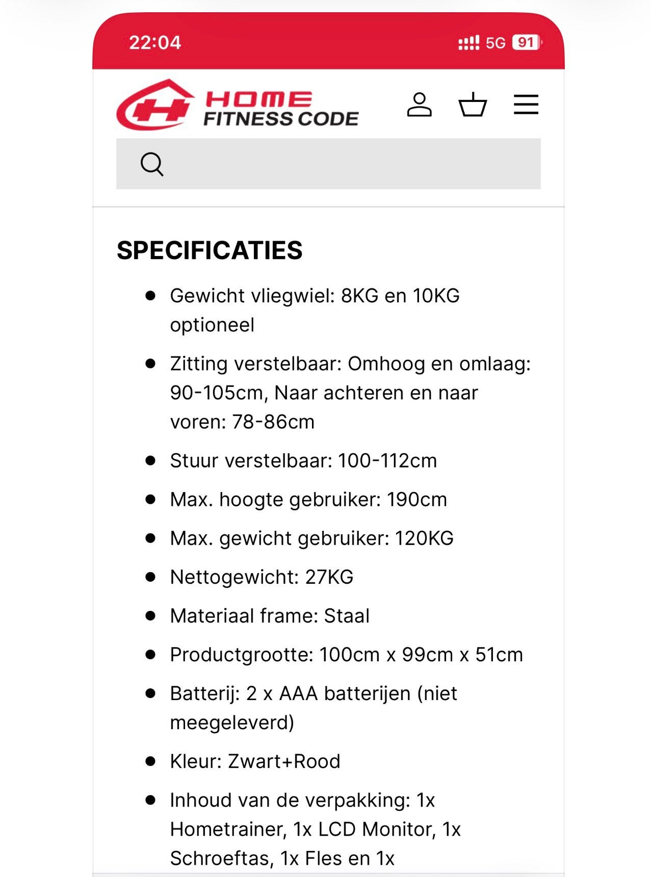 Hometrainer zgan €125, Eén persoon, Cadeaubon