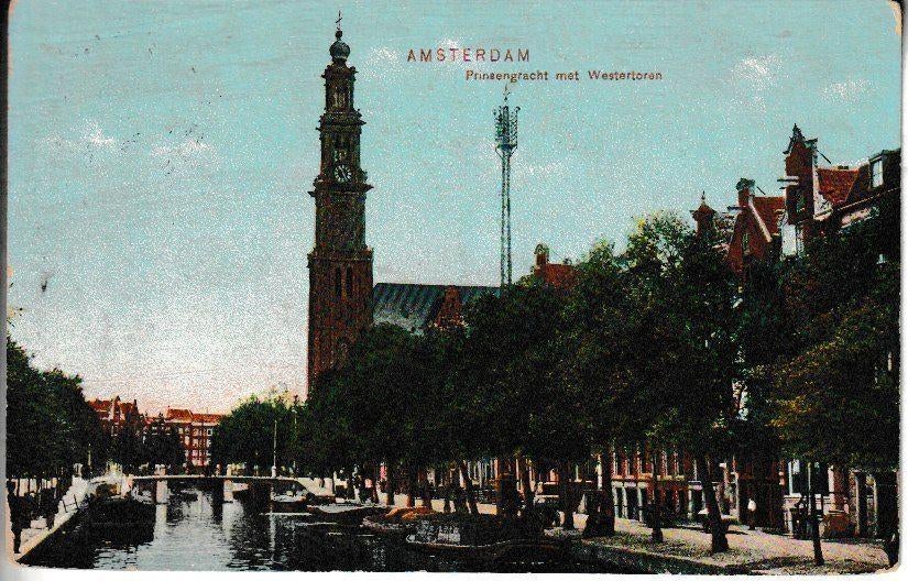 AMSTERDAM - PRINSENGRACHT met WESTERTOREN, Ophalen of Verzenden, Voor 1920, Gelopen, Noord-Holland