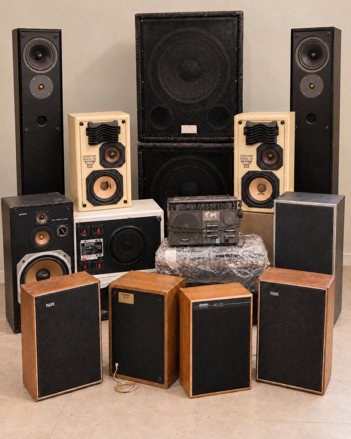 Diverse speakersets en losse speakers - Vintage en modern, Audio, Tv en Foto, Ophalen of Verzenden, Gebruikt, Vloerstaande luidspreker