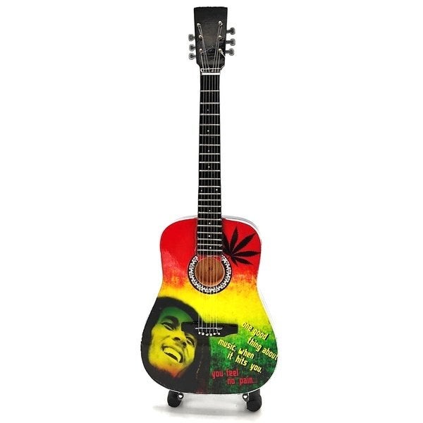 Bob Marley foto miniatuur gitaar 25cm mini guitar decoratie, Info@deconoord.nl, Deco Noord, Nieuw, Ophalen of Verzenden